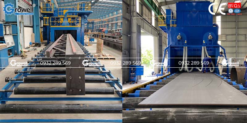Máy phun bi dầm thép Máy phun bi dầm thép
