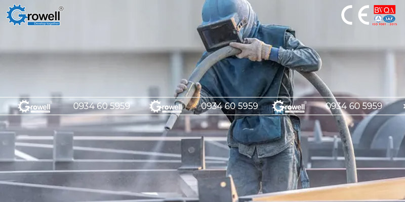 Phun cát kết cấu thép Phun cát kết cấu thép