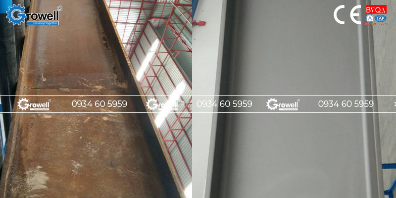 Phun cát kết cấu thép Phun cát kết cấu thép