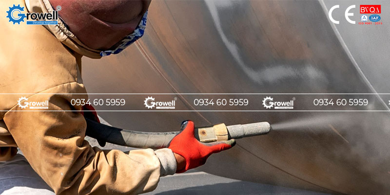 Phun cát tẩy rỉ sét khung thép Phun cát tẩy rỉ sét khung thép