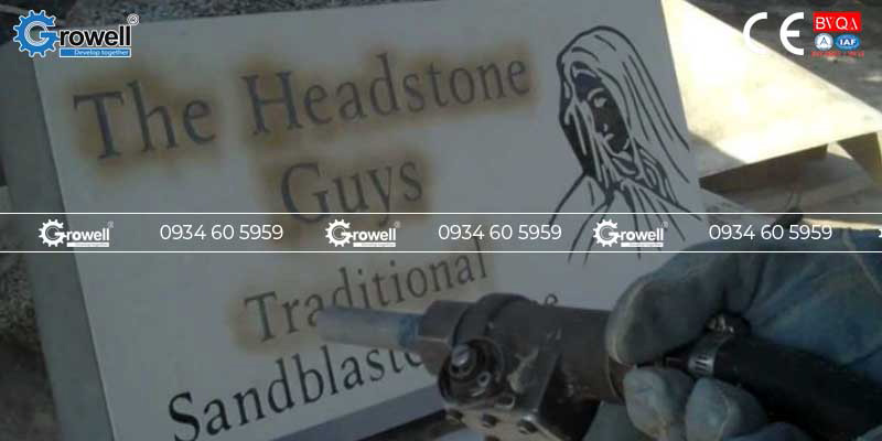 Máy phun cát khắc bia mộ