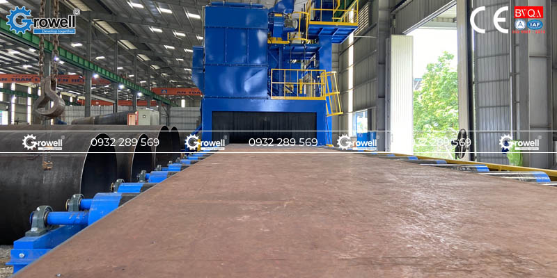 Máy phun bi tấm thép