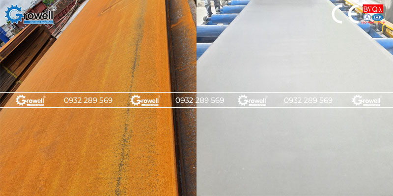 Máy phun bi tấm thép