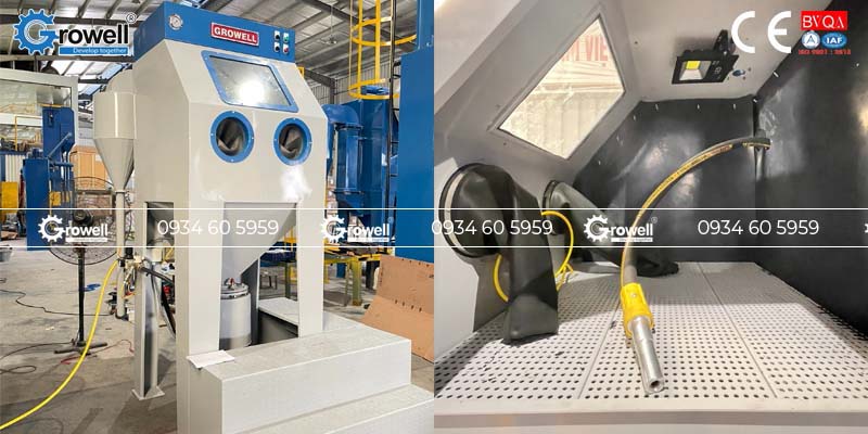 Phun cát đánh rỉ sắt thép