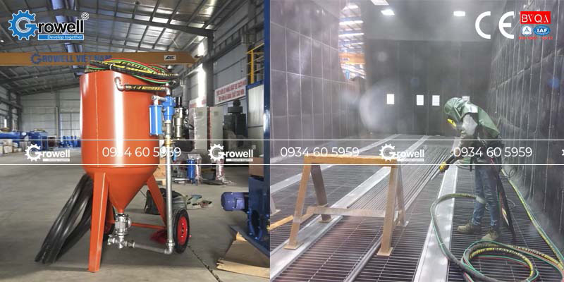 Ứng dụng máy phun cát di động Ứng dụng máy phun cát di động