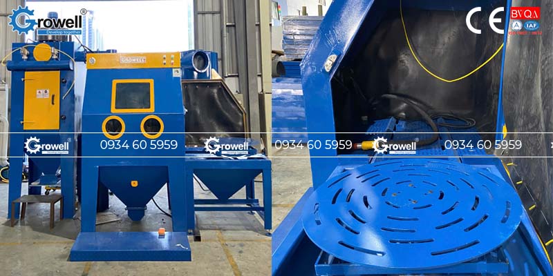 Máy phun cát bàn xoay