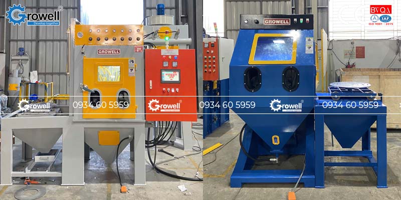 Máy phun cát bàn xoay