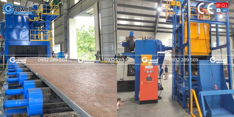 Máy phun bi thép tự động