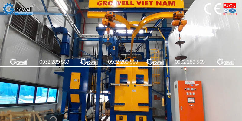 Máy phun bi tự động dạng treo Máy phun bi tự động dạng treo