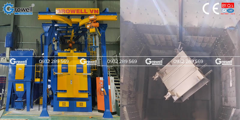 Máy phun bi tự động dạng treo Máy phun bi tự động dạng treo