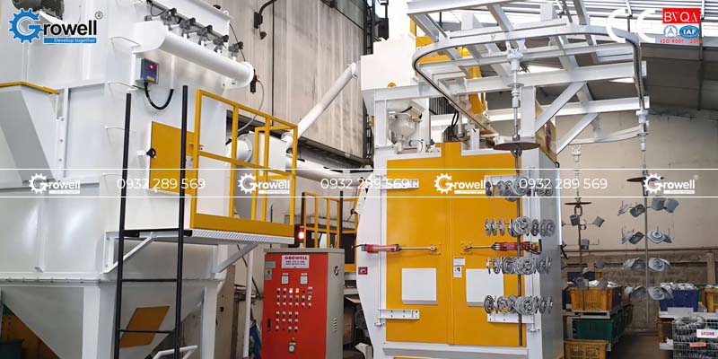 Máy phun bi tự động dạng treo Máy phun bi tự động dạng treo