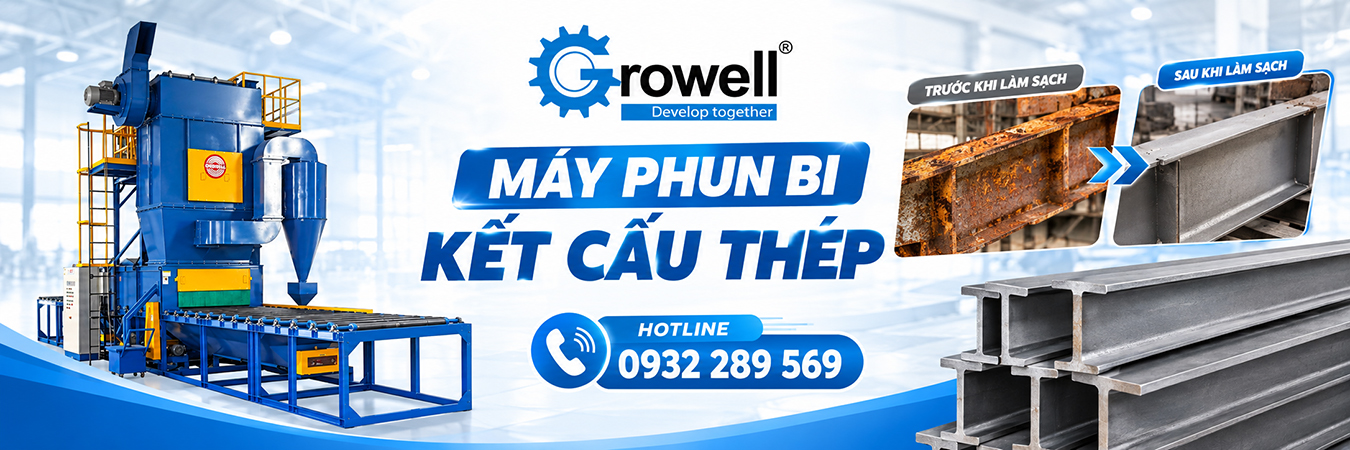 Máy phun bi kết cấu thép Growell